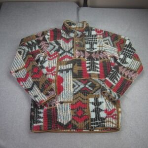 Columbia Sweater‎ Mens Small Multicolor Rugged Ridge Aztec Sherpa Quarter Snap